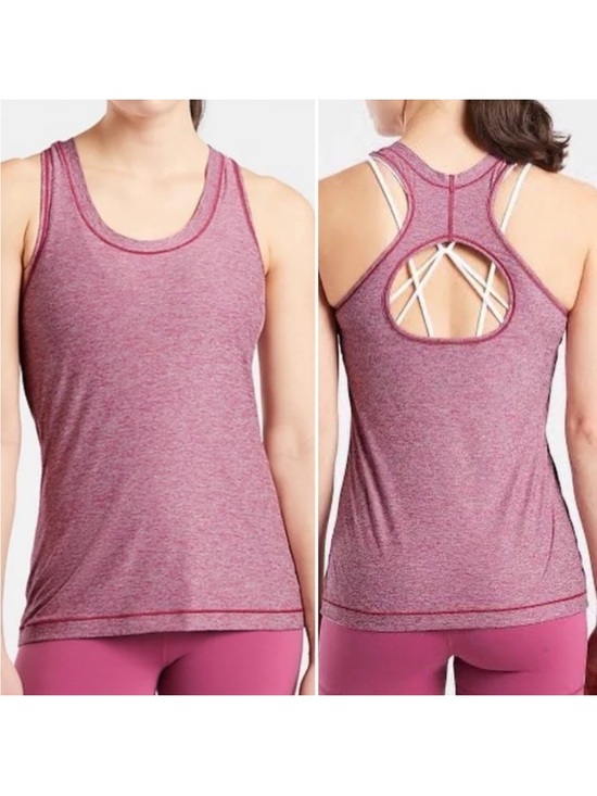 Athleta Tops - New! Athleta Nitro Tank Heather Berry 2X Keyhole Back 657788 Workout CrossFit